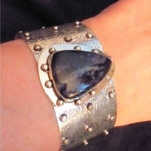 Sodalite 925 Sterling Silver Cuff Bracelet